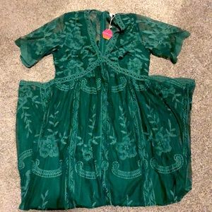 Pink blush Maternity dress - Green